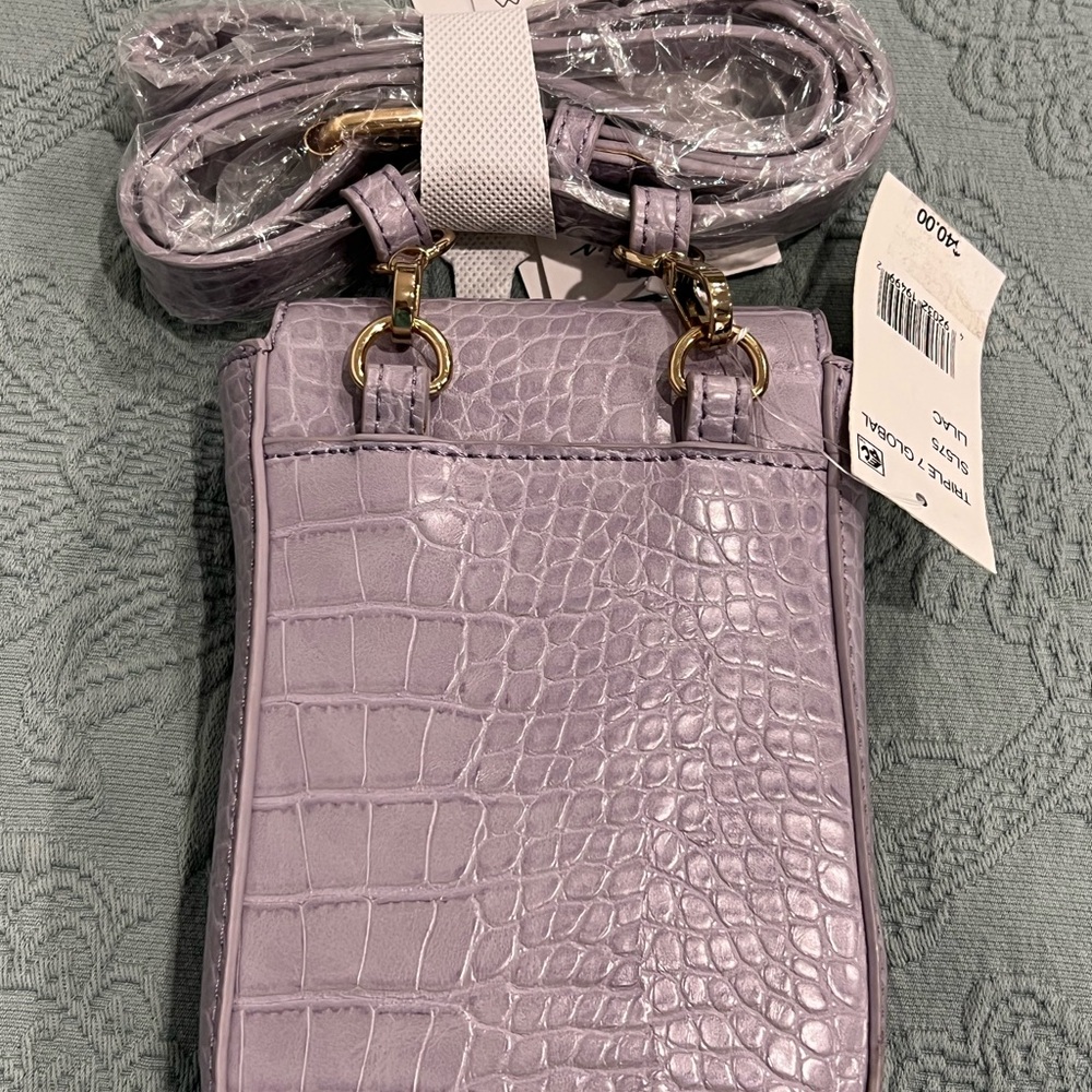 Street Level Croc-Embossed Belt Bag lilac - Picture 3 of 4